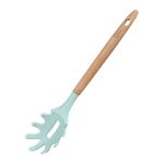 1-Cj.-C---05-Utensilios-Em-Silicone-Com-Cabo-De-Madeira---Mail-Order---Water-Blue---escumadeira