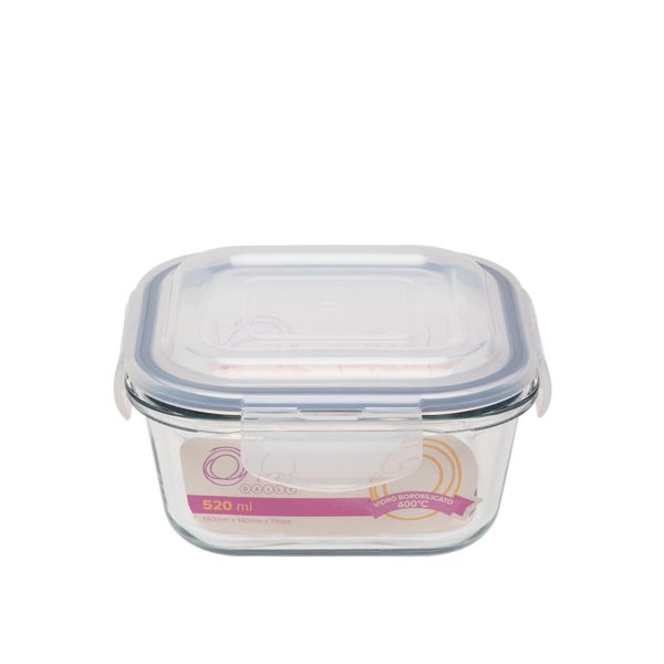 Pote Hermético de Vidro Quadrado 520 ML