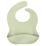 Babador-Infantil-de-Silicone-com-Pega-Migalhas-Verde
