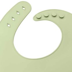Babador-Infantil-de-Silicone-com-Pega-Migalhas-Verde