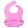 Babador-Infantil-de-Silicone-com-Pega-Migalhas-Rosa