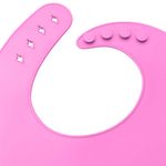 Babador-Infantil-de-Silicone-com-Pega-Migalhas-Rosa