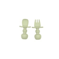 Conjunto-com-2-Talheres-Infantil-de-Silicone-Verde
