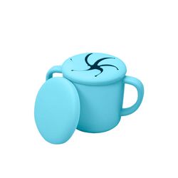 Copo-Infantil-de-Silicone-para-Lanche-com-Tampa-Azul