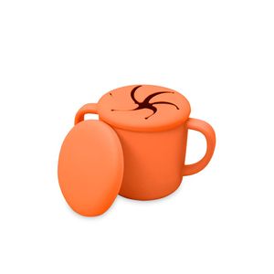 Copo-Infantil-de-Silicone-para-Lanche-com-Tampa-Laranja