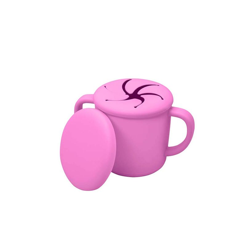Copo-Infantil-de-Silicone-para-Lanche-com-Tampa-Rosa Copo-Infantil-de-Silicone-para-Lanche-com-Tampa-Rosa