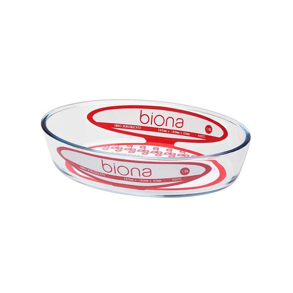 Assadeira de Vidro Borosilicato Oval 1.600 Ml