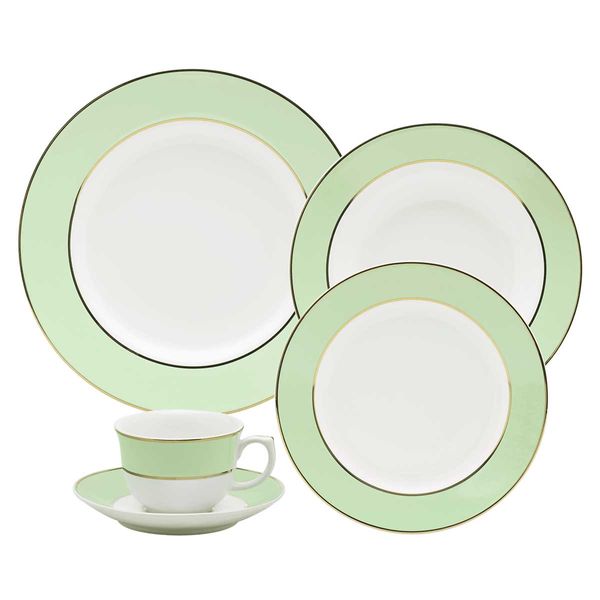 Aparelho de Jantar e Chá 30 Peças Flamingo Classic Verde