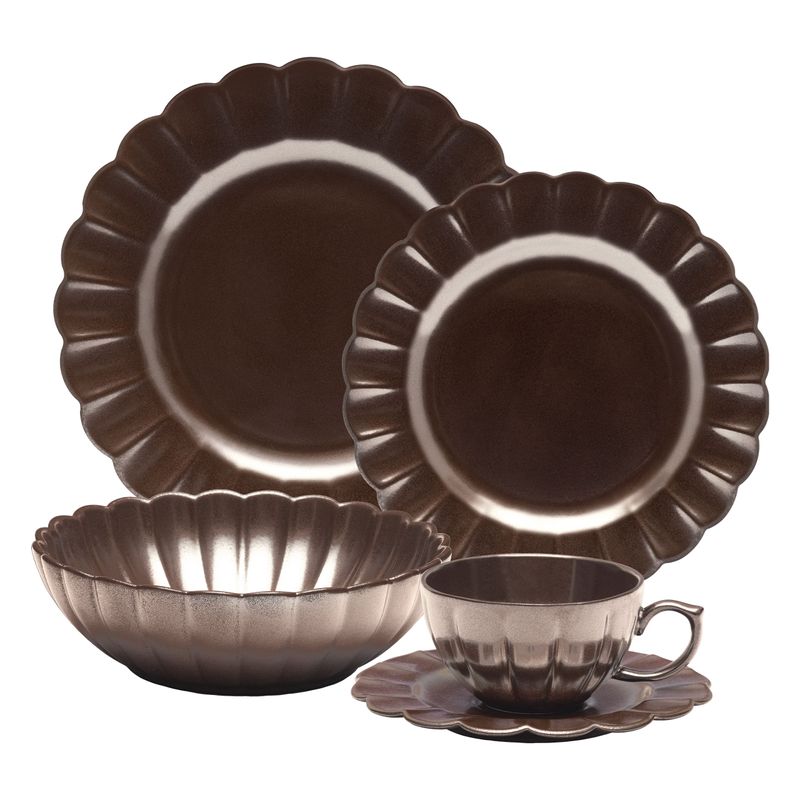 Aparelho de Jantar e Chá 30 Peças Flora Anis Aparelho de Jantar e Chá 30 Peças Flora Anis