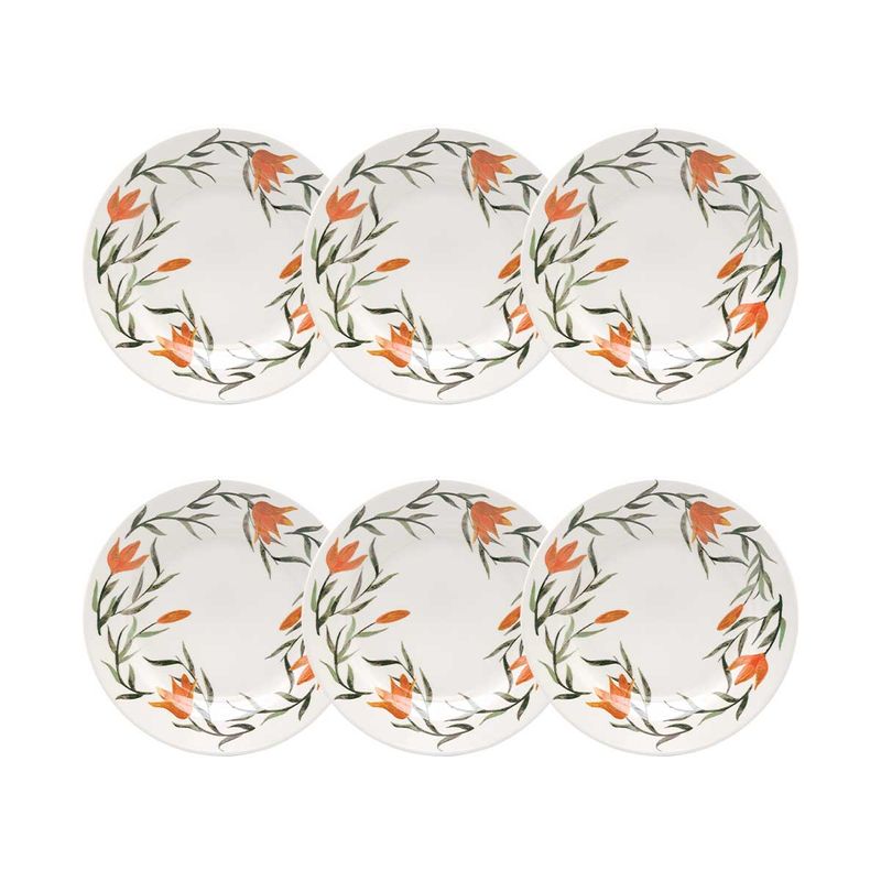 126285_Conjunto_6_Pratos_Sobremesa_18Cm_Donna_Lirios 126285_Conjunto_6_Pratos_Sobremesa_18Cm_Donna_Lirios