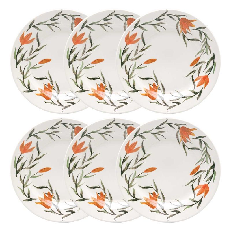126283_Conjunto_6_Pratos_Rasos_24Cm_Donna_Lirios 126283_Conjunto_6_Pratos_Rasos_24Cm_Donna_Lirios