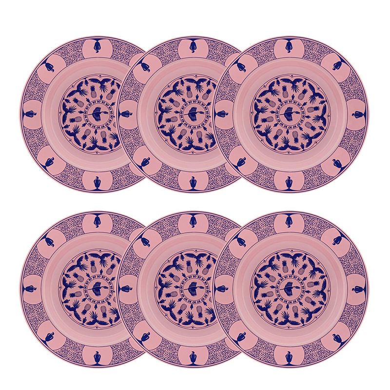 127578_Conjunto_6_Pratos_Fundos_235Cm_Flamingo_Terra_Brasilis_Revoada