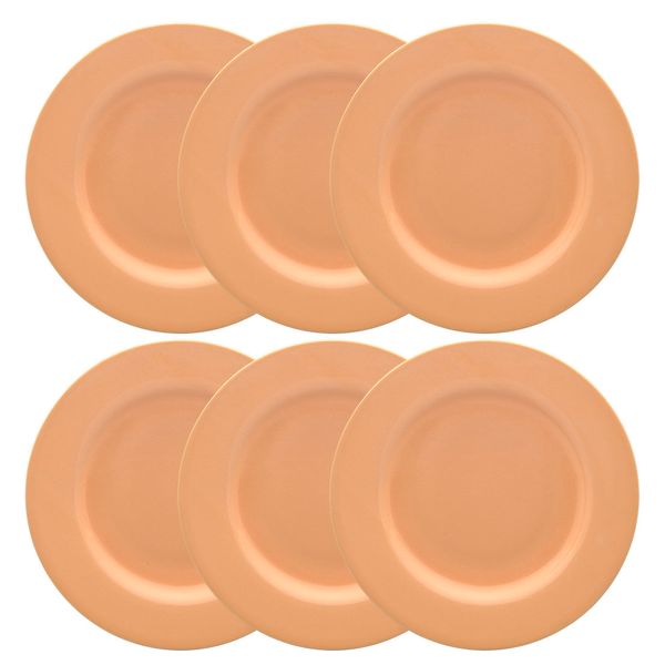 Jogo de 6 Pratos Rasos 28 Cm Flamingo Peach