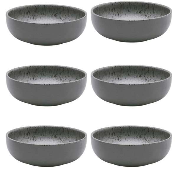 Jogo de 6 Tigelas Flat 600 Ml Gray