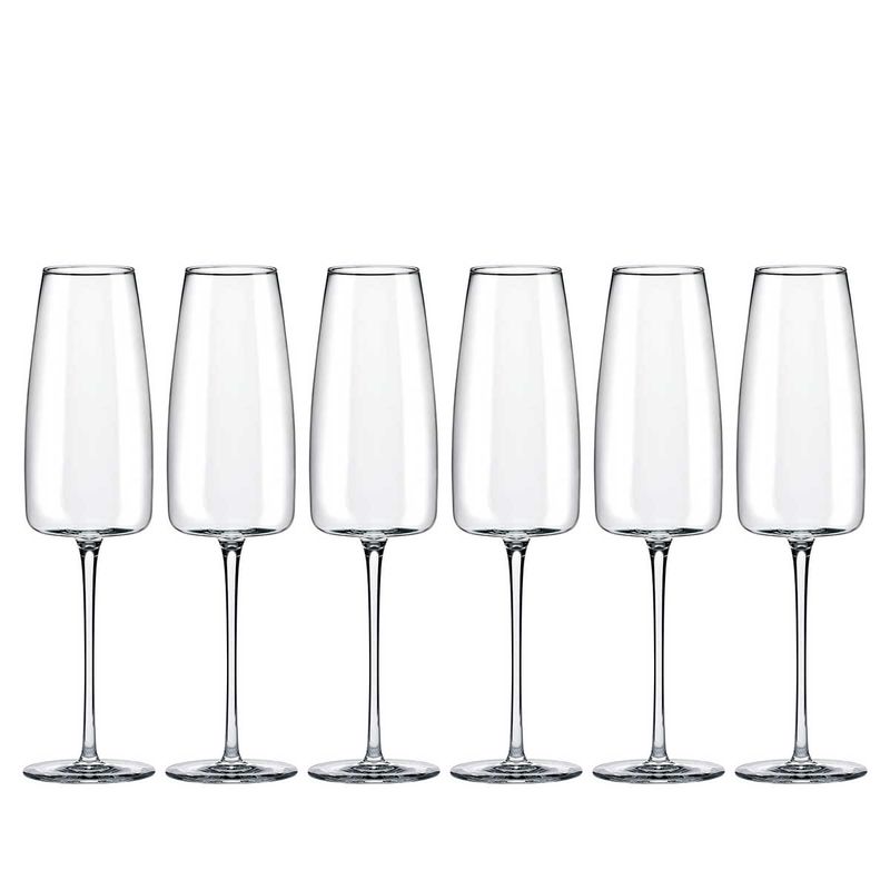 Jogo de 6 Taças de Cristal Para Espumante 340 Ml Petra Classic Jogo de 6 Taças de Cristal Para Espumante 340 Ml Petra Classic
