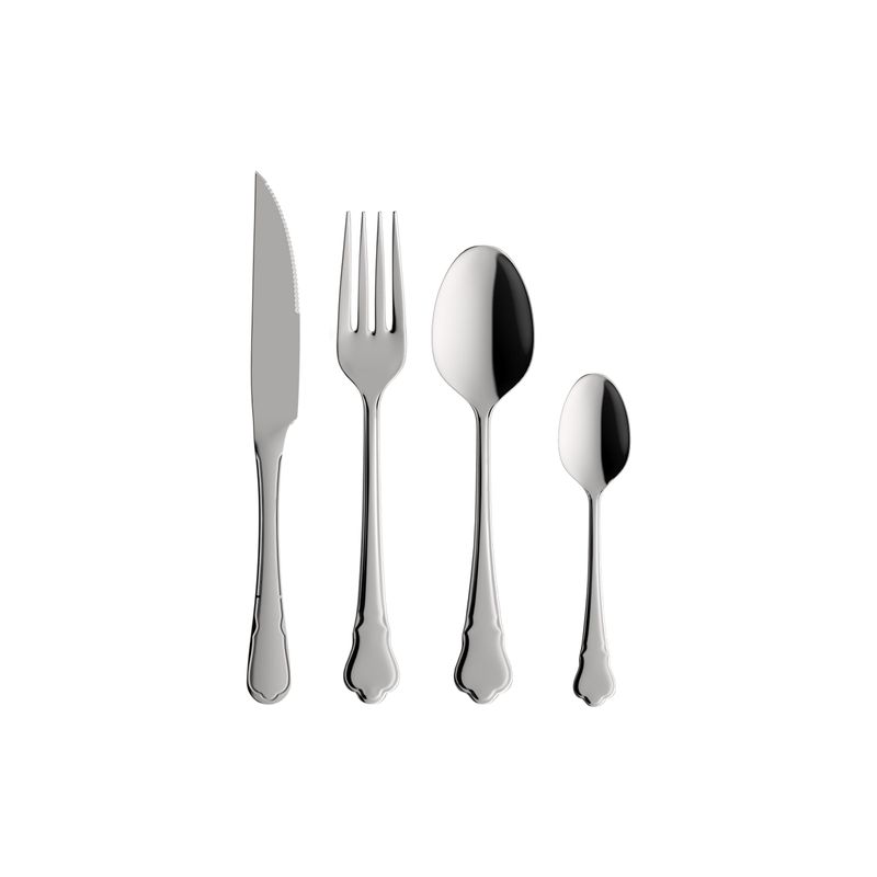 Faqueiro em Aço Inox 24 Peças Ouro Preto Faqueiro em Aço Inox 24 Peças Ouro Preto