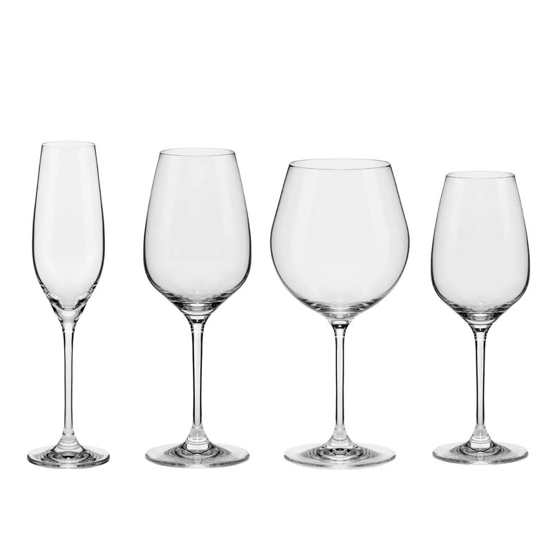 Jogo de 24 Taças de Cristal Slim Classic Jogo de 18 Taças de Cristal Slim Classic