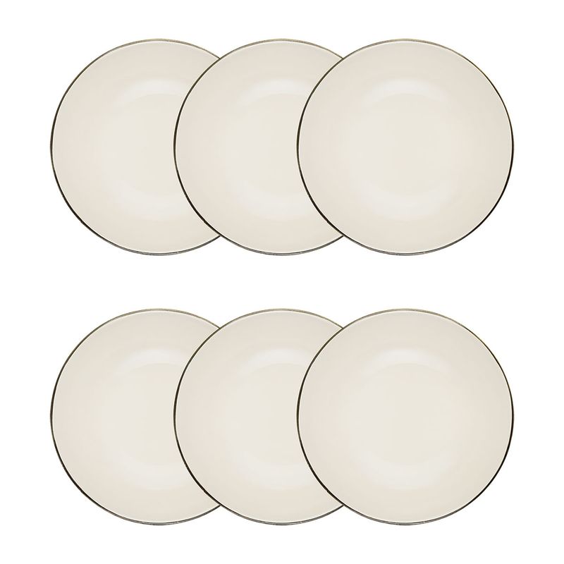 Jogo de 6 Pratos Fundos 20,5 Cm Unni Café Coado