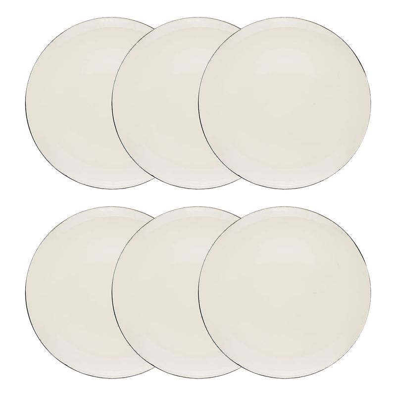 Jogo de 6 Pratos Rasos 26 Cm Unni Café Coado Jogo de 6 Pratos Rasos 26 Cm Unni Café Coado